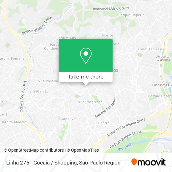 Linha 275 - Cocaia / Shopping map