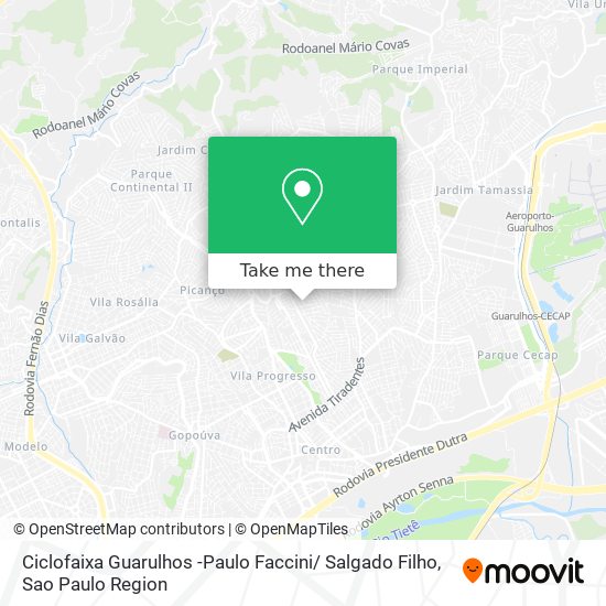 Ciclofaixa Guarulhos -Paulo Faccini/ Salgado Filho map