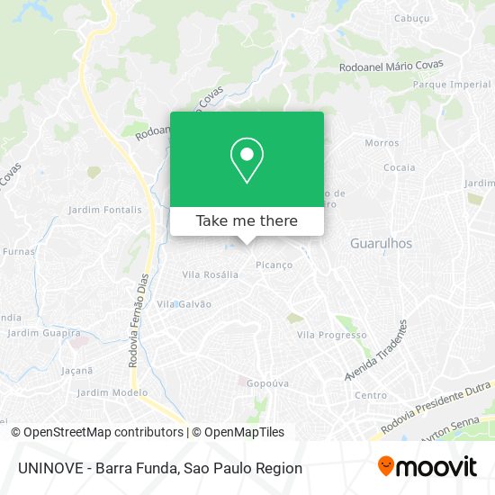 Mapa UNINOVE - Barra Funda