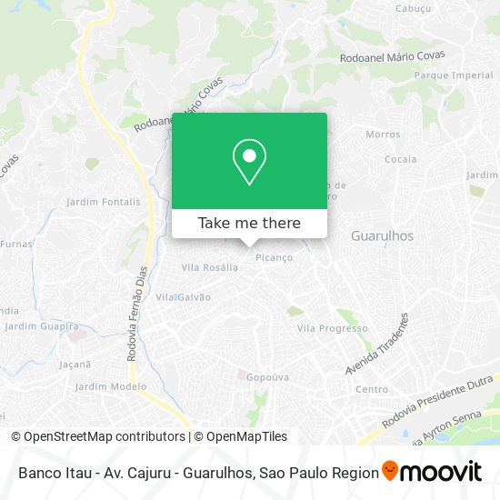 Mapa Banco Itau - Av. Cajuru - Guarulhos