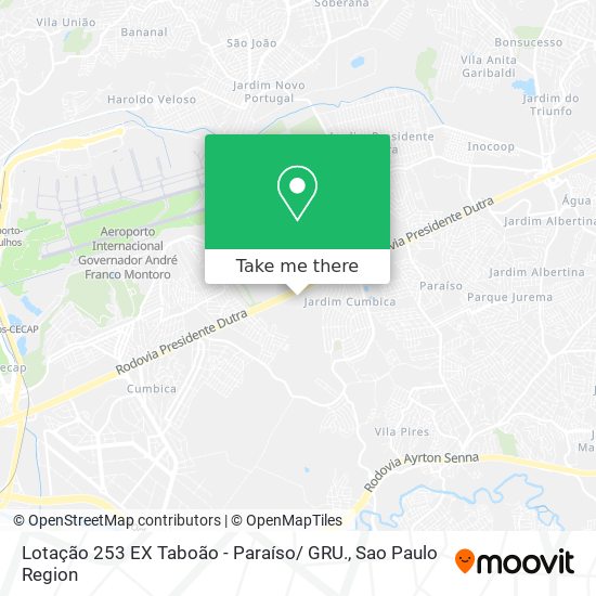 Lotação 253 EX Taboão - Paraíso/ GRU. map