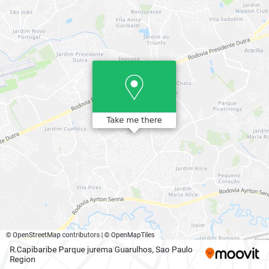 R.Capibaribe Parque jurema Guarulhos map
