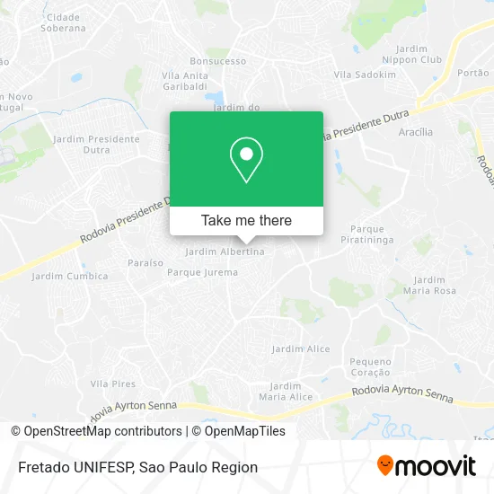 Fretado UNIFESP map