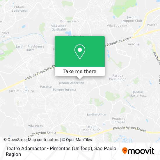 Teatro Adamastor - Pimentas (Unifesp) map