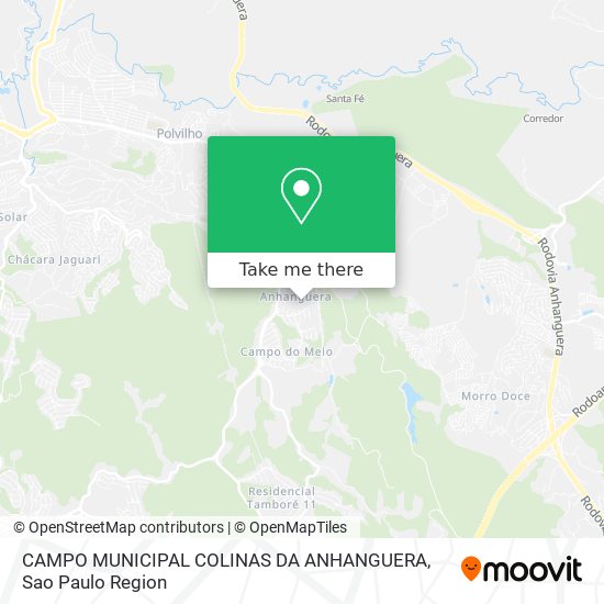 Mapa CAMPO MUNICIPAL COLINAS DA ANHANGUERA