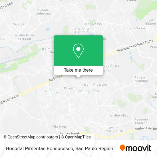 Hospital Pimentas Bonsucesso map