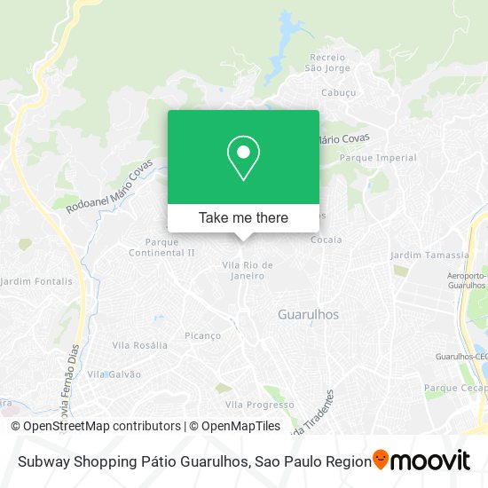 Subway Shopping Pátio Guarulhos map