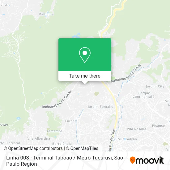 Mapa Linha 003 - Terminal Taboão / Metrô Tucuruvi