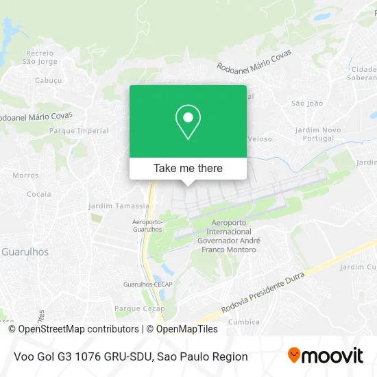Voo Gol G3 1076 GRU-SDU map