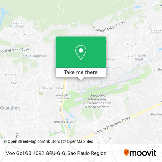 Voo Gol G3 1092 GRU-GIG map