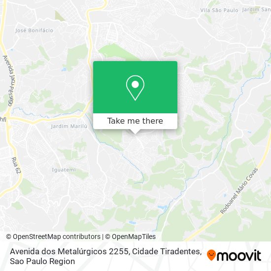 Mapa Avenida dos Metalúrgicos 2255, Cidade Tiradentes