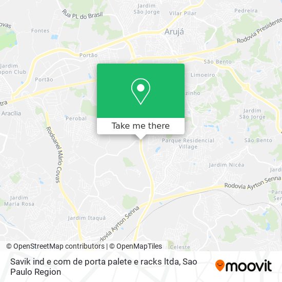 Mapa Savik ind e com de porta palete e racks ltda