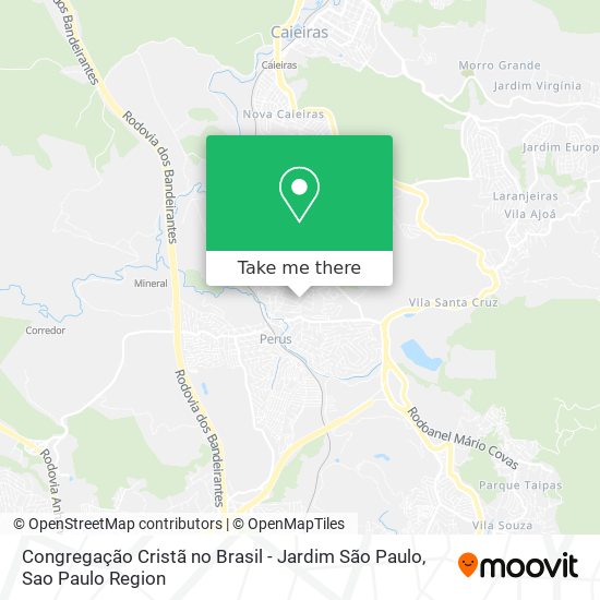 Mapa Congregação Cristã no Brasil - Jardim São Paulo
