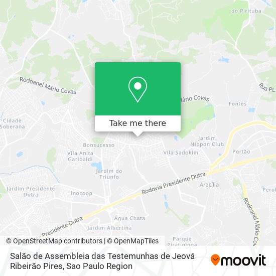 Salão de Assembleia das Testemunhas de Jeová Ribeirão Pires map