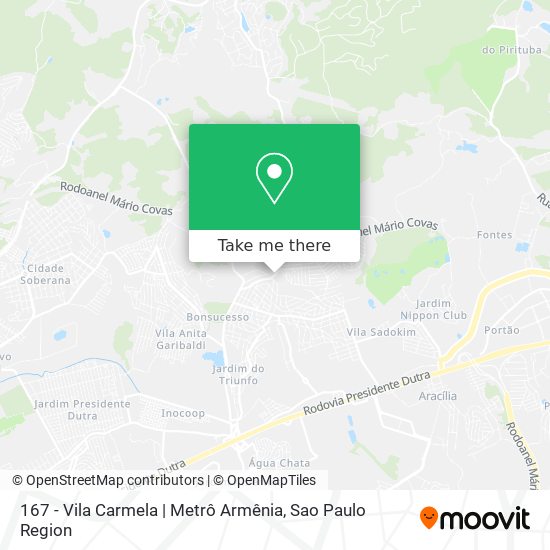 167 - Vila Carmela | Metrô Armênia map