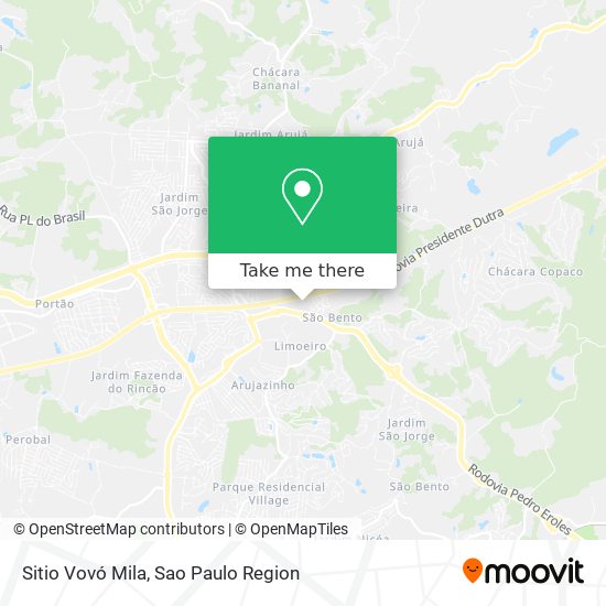 Sitio Vovó Mila map