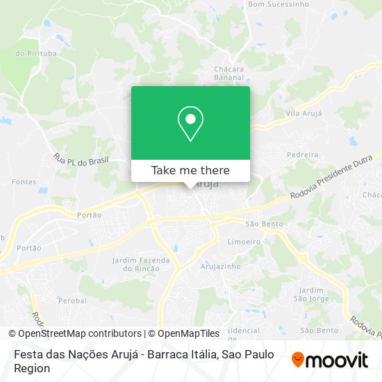 Festa das Nações Arujá - Barraca Itália map