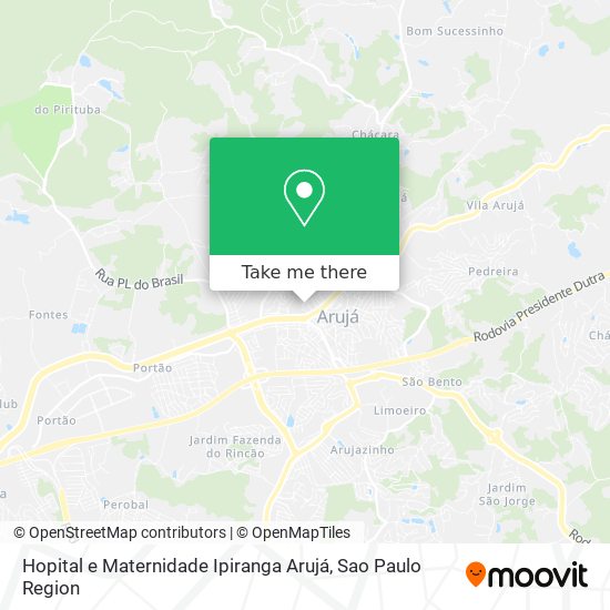 Mapa Hopital e Maternidade Ipiranga Arujá