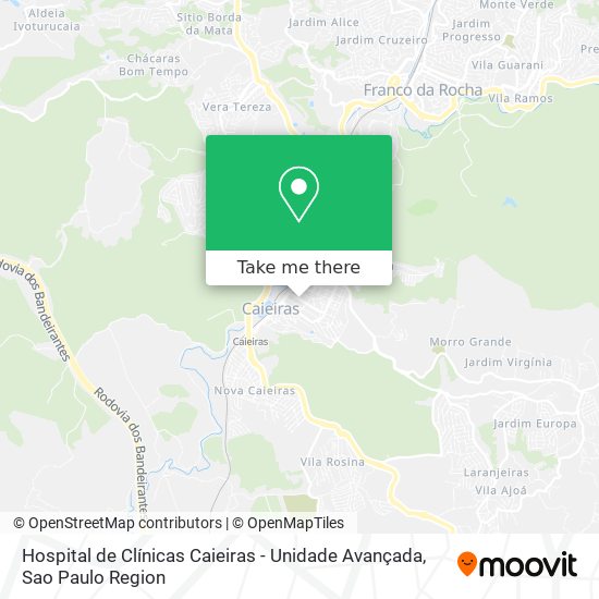 Mapa Hospital de Clínicas Caieiras - Unidade Avançada