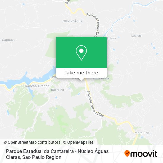 Parque Estadual da Cantareira - Núcleo Águas Claras map