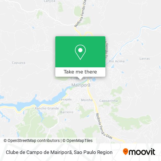 Mapa Clube de Campo de Mairiporã