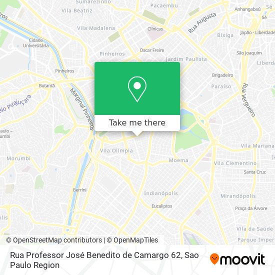 Rua Professor José Benedito de Camargo 62 map