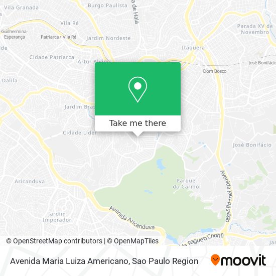 Mapa Avenida Maria Luiza Americano