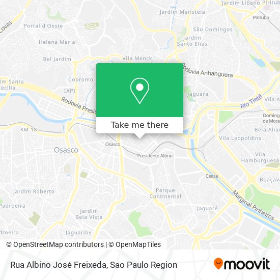 Mapa Rua Albino José Freixeda