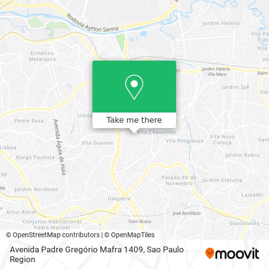 Mapa Avenida Padre Gregório Mafra 1409
