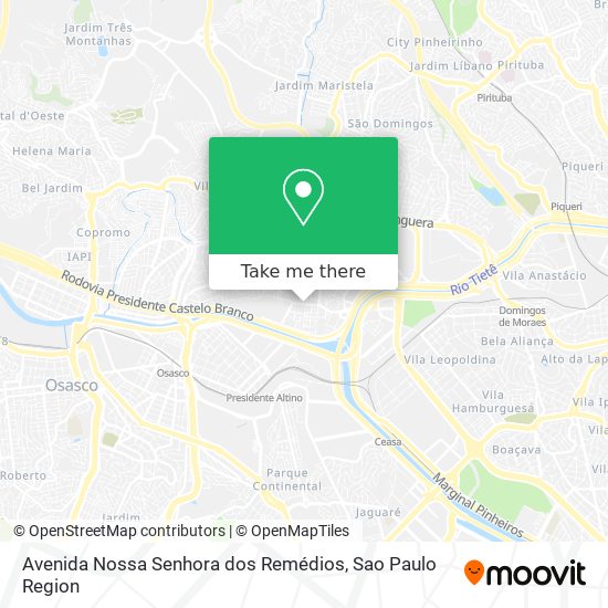 Avenida Nossa Senhora dos Remédios map