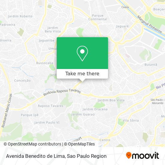 Avenida Benedito de Lima map