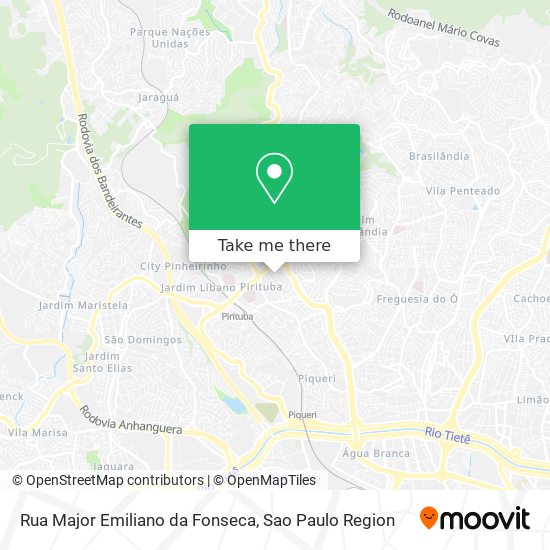 Mapa Rua Major Emiliano da Fonseca