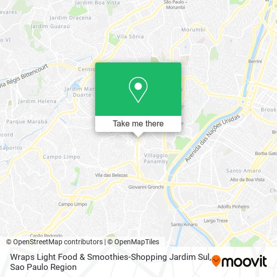 Mapa Wraps Light Food & Smoothies-Shopping Jardim Sul
