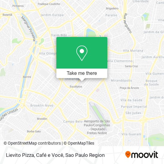 Mapa Lievito Pizza, Café e Você