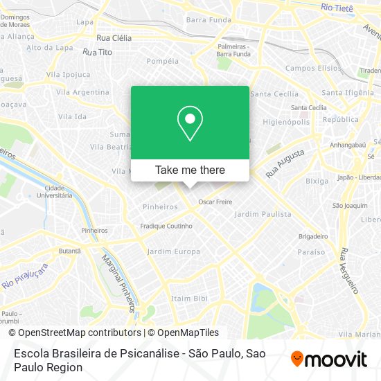Mapa Escola Brasileira de Psicanálise - São Paulo