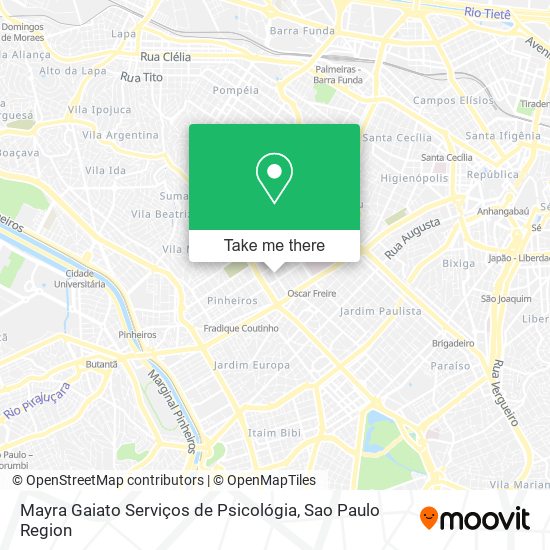 Mayra Gaiato Serviços de Psicológia map