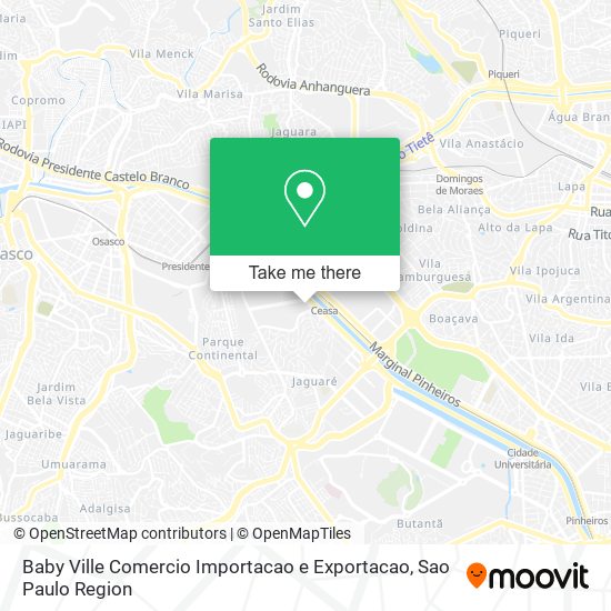 Mapa Baby Ville Comercio Importacao e Exportacao