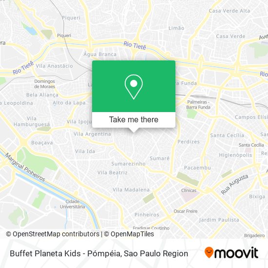 Mapa Buffet Planeta Kids - Pómpéia