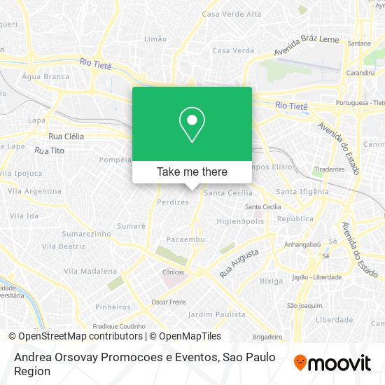 Mapa Andrea Orsovay Promocoes e Eventos