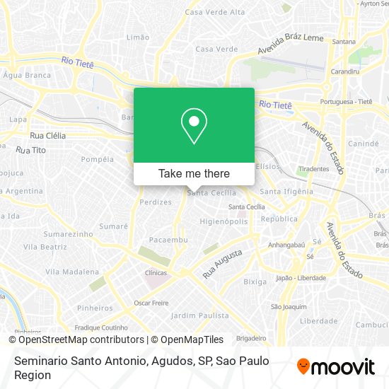 Mapa Seminario Santo Antonio, Agudos, SP