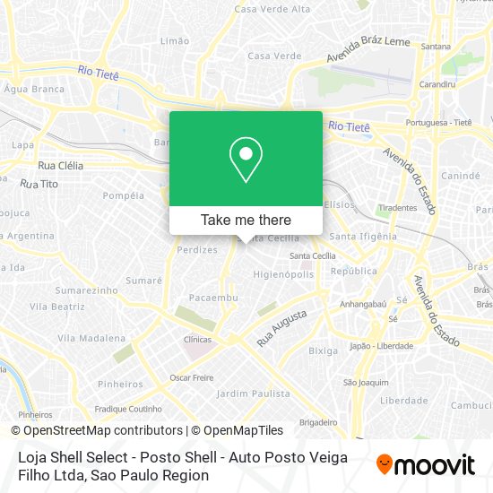 Mapa Loja Shell Select - Posto Shell - Auto Posto Veiga Filho Ltda