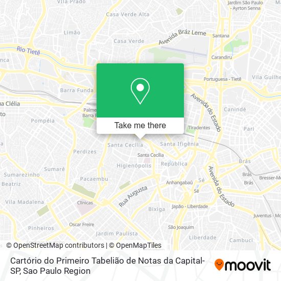 Mapa Cartório do Primeiro Tabelião de Notas da Capital-SP