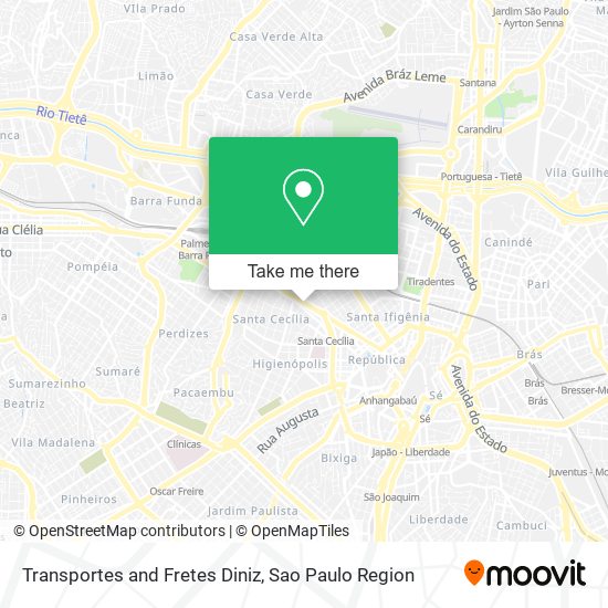 Transportes and Fretes Diniz map