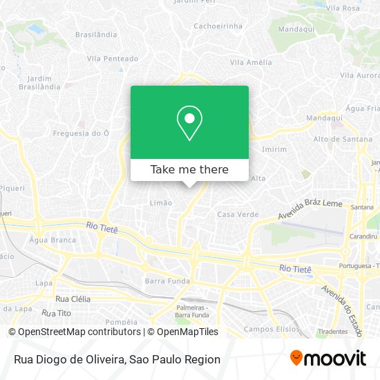 Mapa Rua Diogo de Oliveira