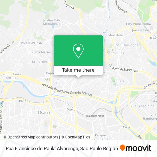 Mapa Rua Francisco de Paula Alvarenga