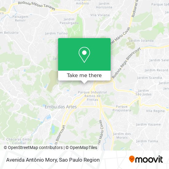 Mapa Avenida Antônio Mory