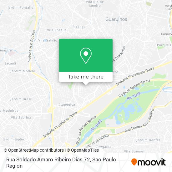 Rua Soldado Amaro Ribeiro Dias 72 map