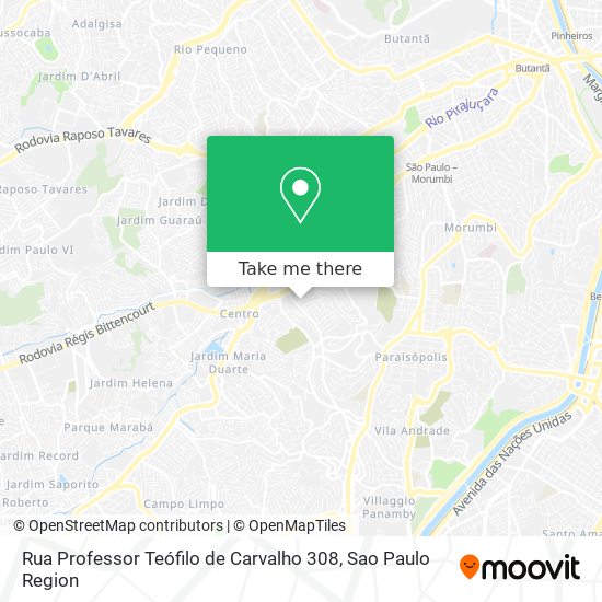 Mapa Rua Professor Teófilo de Carvalho 308