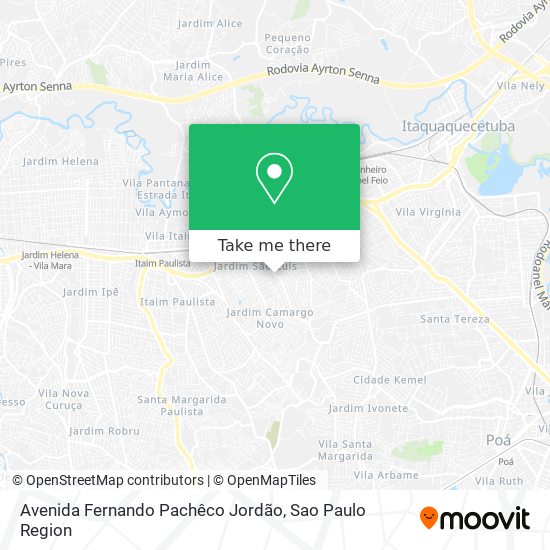 Mapa Avenida Fernando Pachêco Jordão