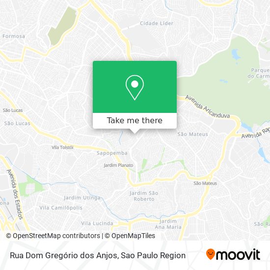 Mapa Rua Dom Gregório dos Anjos